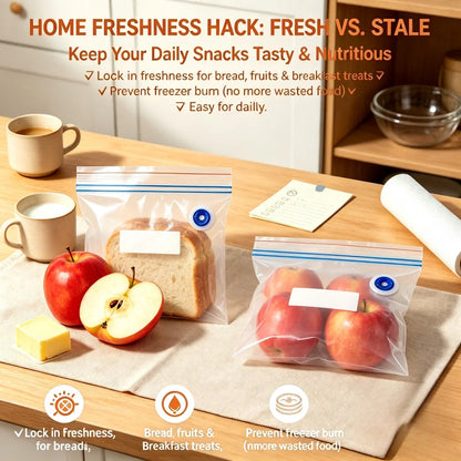 Handheld Food Vacuum Sealer with 15 Bags — Portable Airtight Freshness Keeper