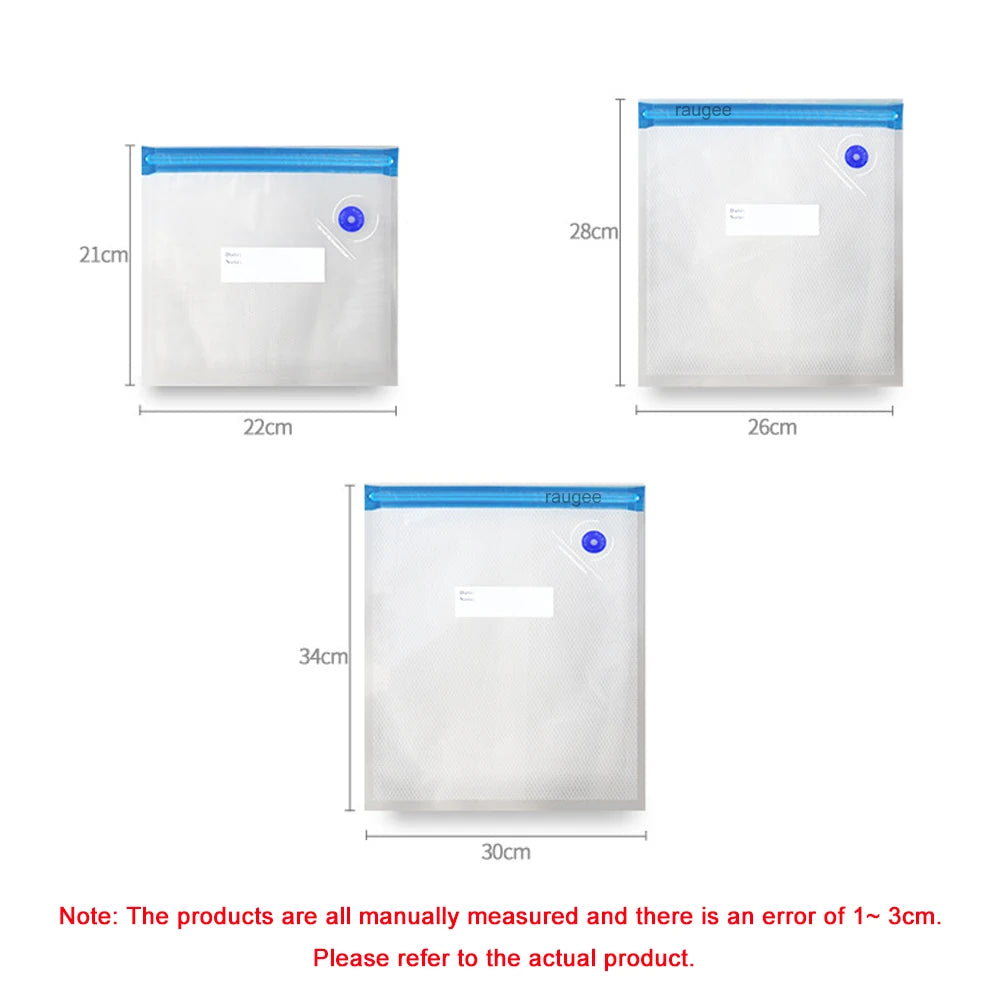 Reusable Vacuum Seal Food Storage Bags — 10-Pack BPA-Free Airtight Bags with Air Valve