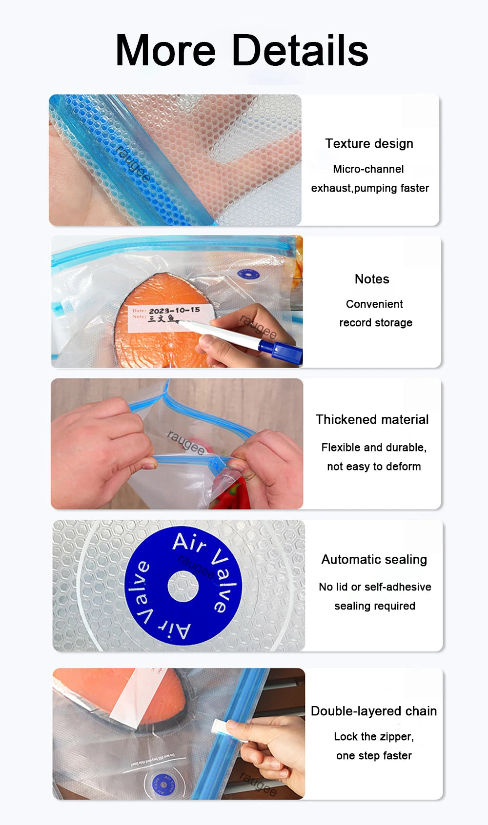 Reusable Vacuum Seal Food Storage Bags — 10-Pack BPA-Free Airtight Bags with Air Valve