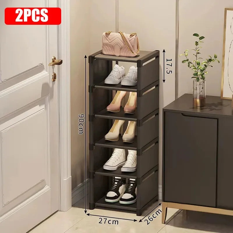 Stackable Non-Woven Shoe Rack Organizer — 4 to 7 Tiers