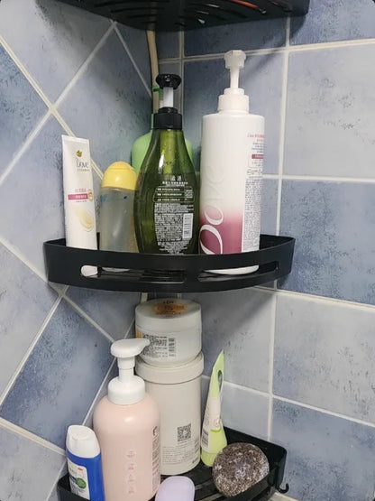 No-Drill Adhesive Shower Shelf — Waterproof Wall-Mounted Bathroom Storage Rack