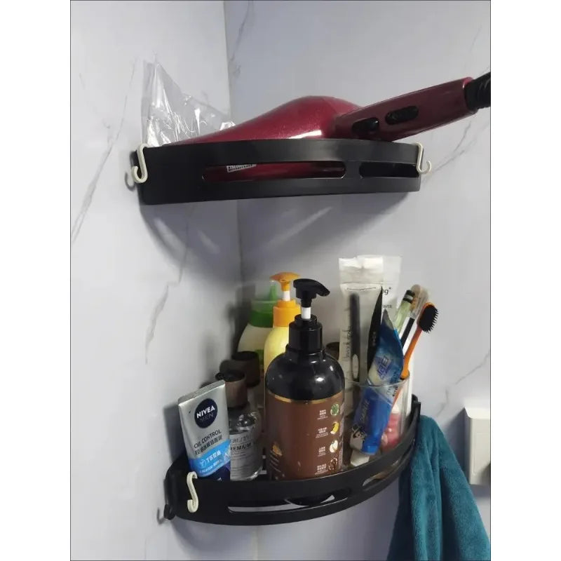 No-Drill Adhesive Shower Shelf — Waterproof Wall-Mounted Bathroom Storage Rack