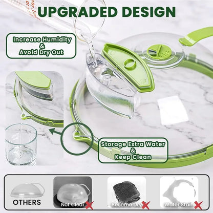 Microwave Splatter Cover with Steam Vents — 10-Inch Clear Lid with Handle