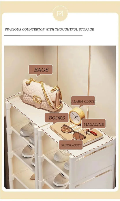 Stackable Non-Woven Shoe Rack Organizer — 4 to 7 Tiers