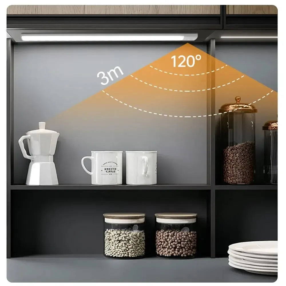 Under Cabinet Motion Sensor LED Light — USB Rechargeable Kitchen and Closet Lighting