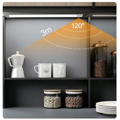 Under Cabinet Motion Sensor LED Light — USB Rechargeable Kitchen and Closet Lighting