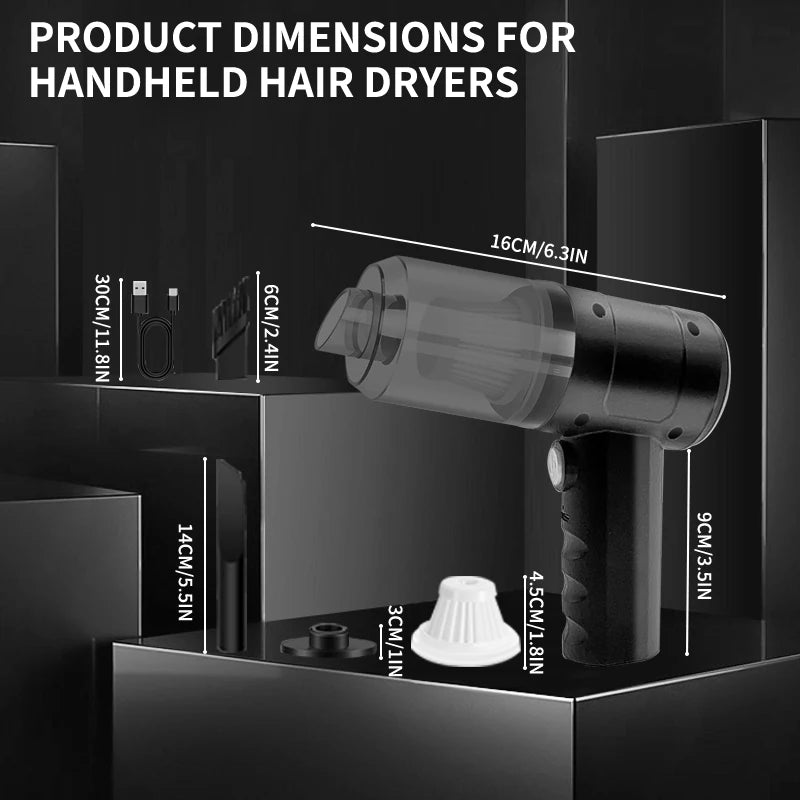 Handheld Cordless Car Vacuum — 15000PA Portable Multi-Nozzle Vacuum for Car, Home and Pet Hair