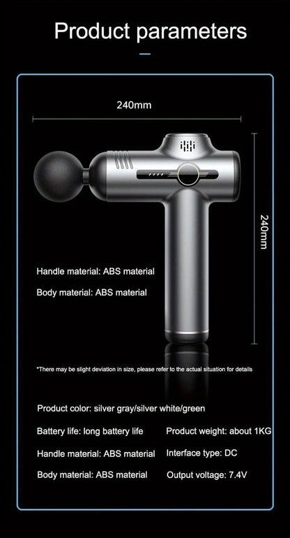 Professional Percussion Muscle Massage Gun — Deep Tissue Massager for Back, Neck and Body Recovery