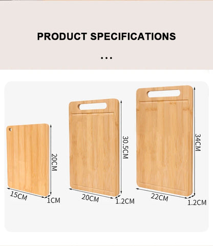 Bamboo Cutting Board — Double-Sided Kitchen Chopping Board with Juice Groove