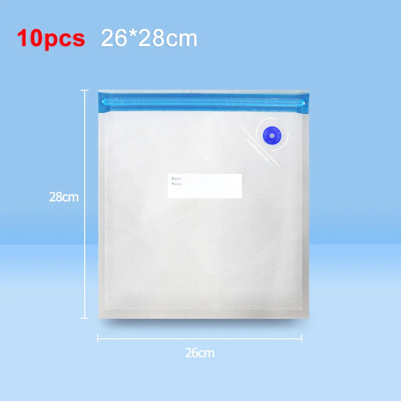 Reusable Vacuum Seal Food Storage Bags — 10-Pack BPA-Free Airtight Bags with Air Valve