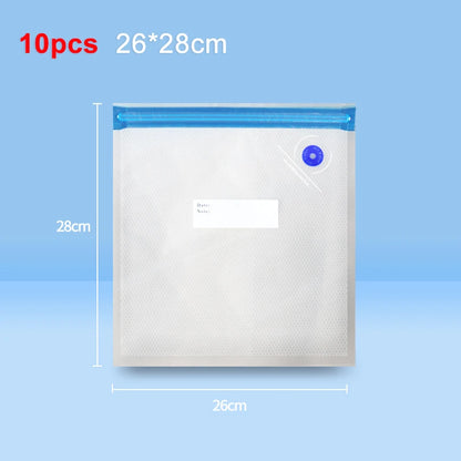 Reusable Vacuum Seal Food Storage Bags — 10-Pack BPA-Free Airtight Bags with Air Valve