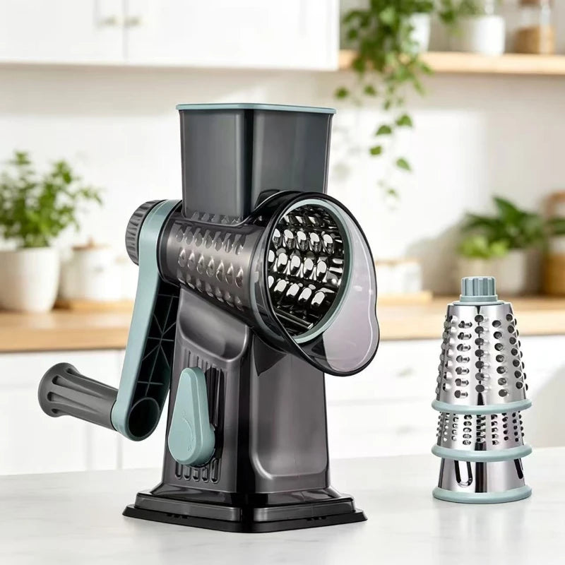 Rotary Cheese Grater — Manual Vegetable Slicer and Nut Grinder