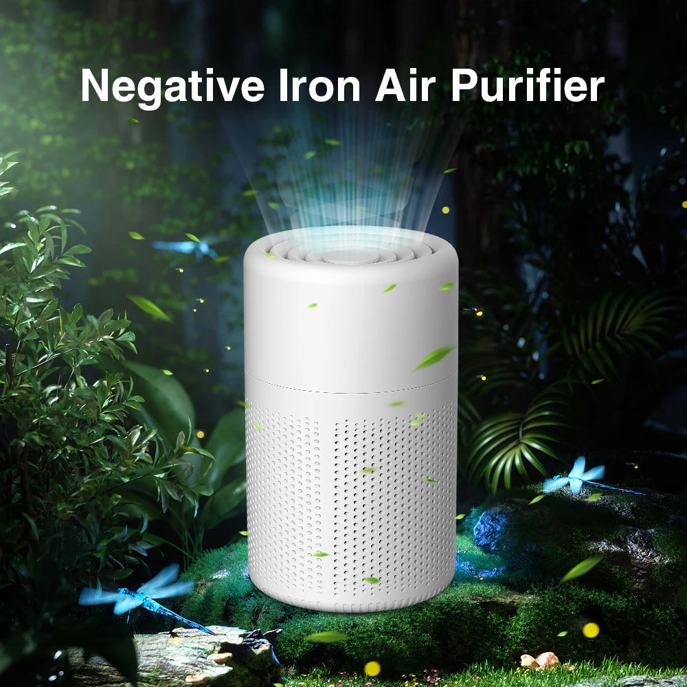Mini Desktop Air Purifier with HEPA Filter — USB Powered Home and Office Air Cleaner and Deodorizer