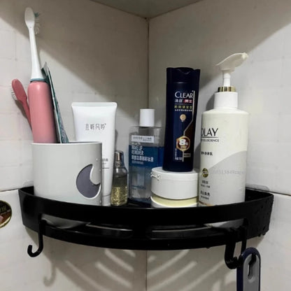 No-Drill Adhesive Shower Shelf — Waterproof Wall-Mounted Bathroom Storage Rack