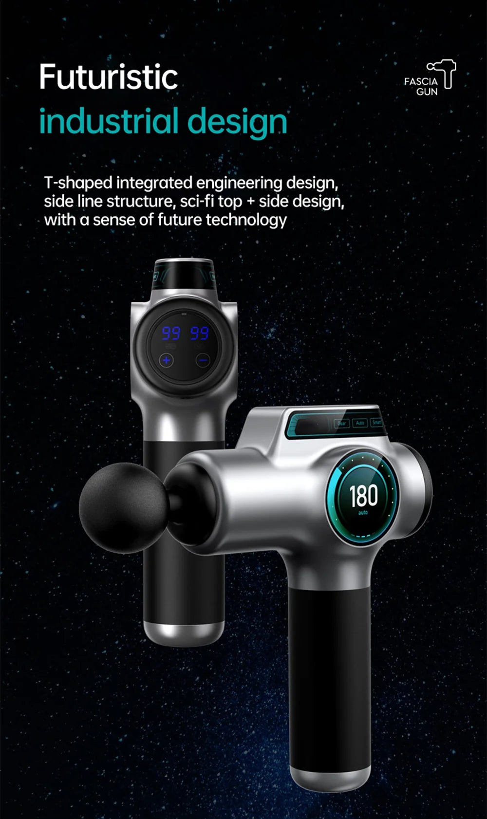 Professional Percussion Muscle Massage Gun — Deep Tissue Massager for Back, Neck and Body Recovery