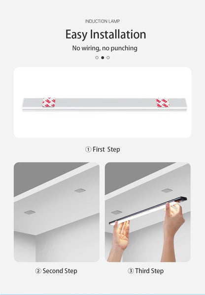 Under Cabinet Motion Sensor LED Light — USB Rechargeable Kitchen and Closet Lighting
