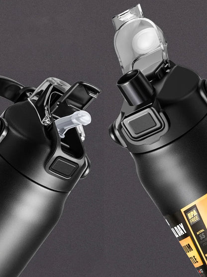 Stainless Steel Insulated Travel Tumbler with Straw — Vacuum Flask for Hot and Cold Drinks