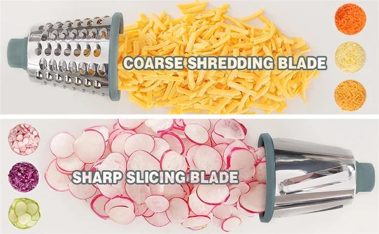 Rotary Cheese Grater — Manual Vegetable Slicer and Nut Grinder