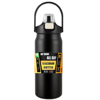 Stainless Steel Insulated Travel Tumbler with Straw — Vacuum Flask for Hot and Cold Drinks
