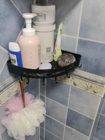 No-Drill Adhesive Shower Shelf — Waterproof Wall-Mounted Bathroom Storage Rack