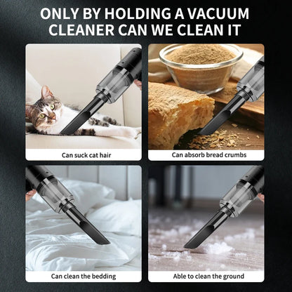 Handheld Cordless Car Vacuum — 15000PA Portable Multi-Nozzle Vacuum for Car, Home and Pet Hair