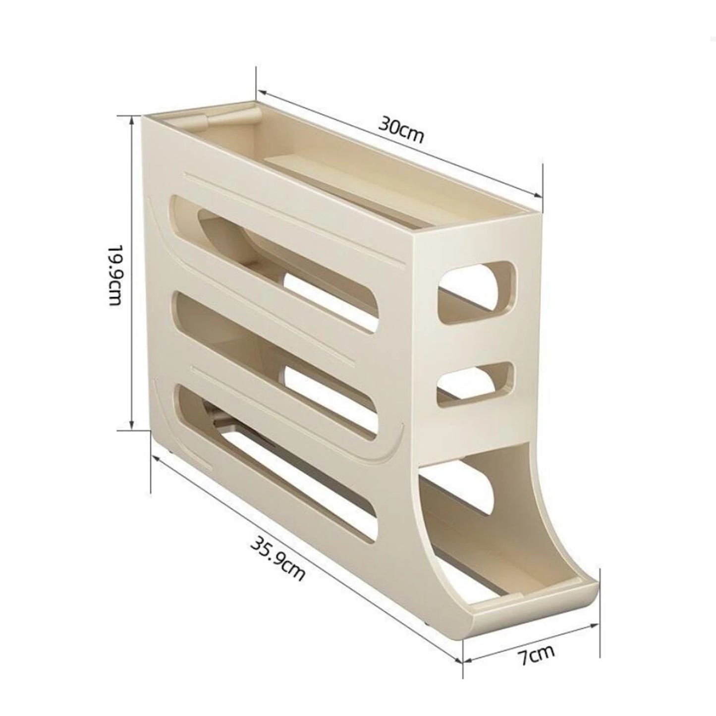 Refrigerator Egg Holder — 4-Tier Auto-Rolling Egg Dispenser Rack