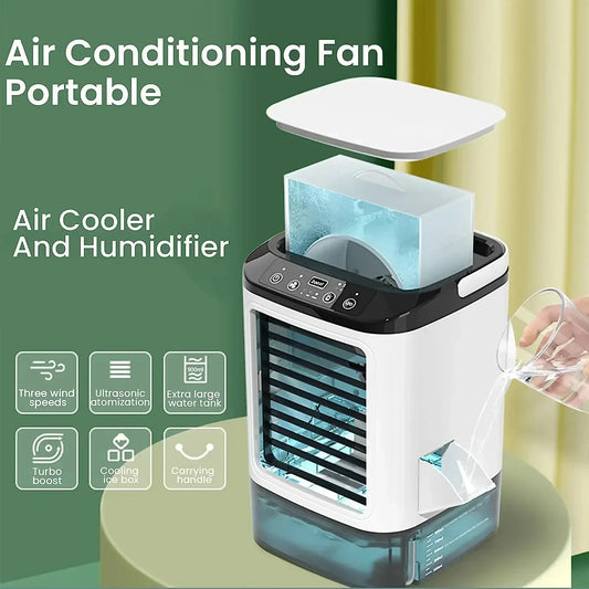 Portable Mini Evaporative Air Cooler with 900ml Water Tank — 3-Speed Desktop Personal Cooler