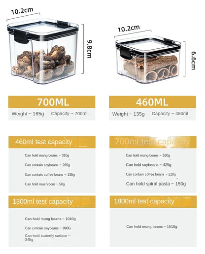 Airtight Kitchen Storage Jars — Pantry Canisters for Grain and Cereal