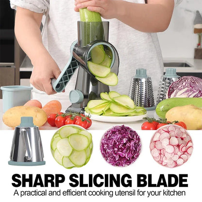 Rotary Cheese Grater — Manual Vegetable Slicer and Nut Grinder