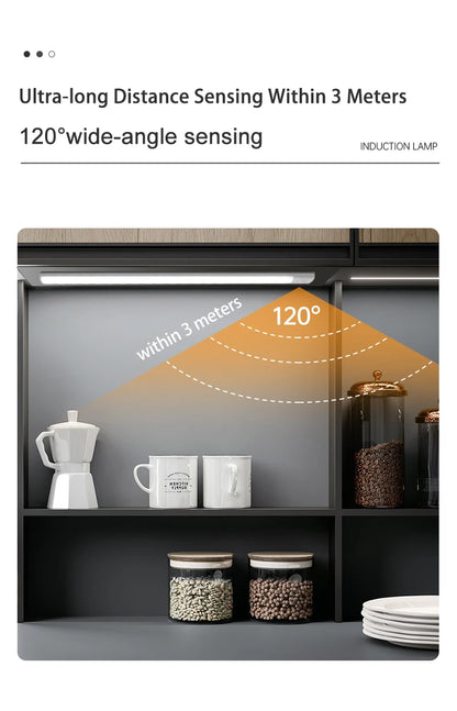Under Cabinet Motion Sensor LED Light — USB Rechargeable Kitchen and Closet Lighting