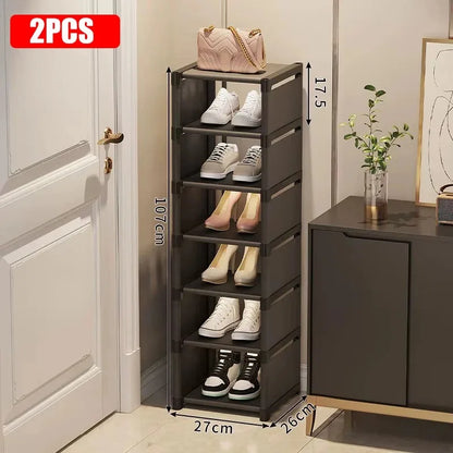 Stackable Non-Woven Shoe Rack Organizer — 4 to 7 Tiers