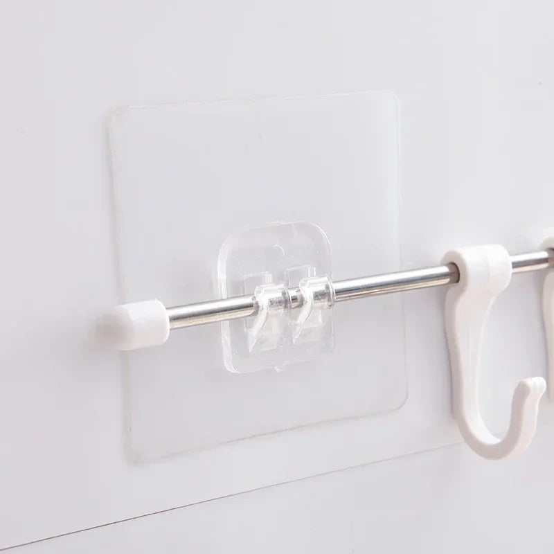 Clear Acrylic Self-Adhesive Wall Hooks — No-Drill, 10 or 20 Pack