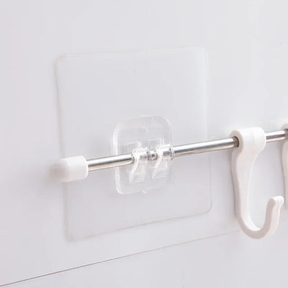 Clear Acrylic Self-Adhesive Wall Hooks — No-Drill, 10 or 20 Pack