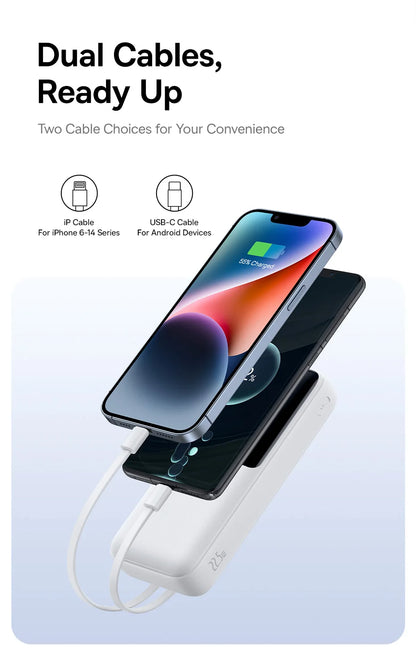 20,000mAh Fast Charging Portable Power Bank — PD 22.5W Travel Phone Charger