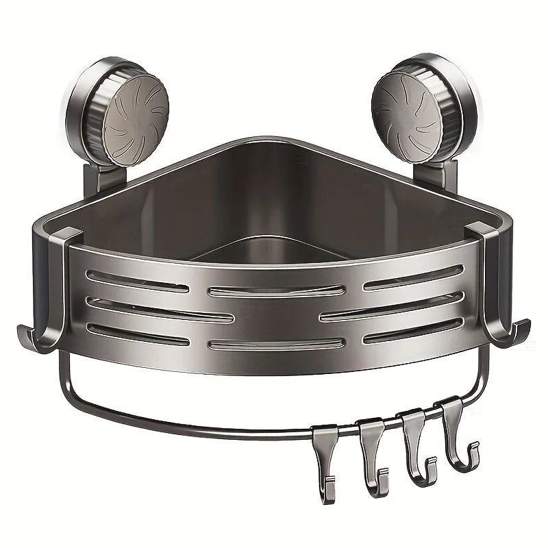 No-Drill Corner Shower Caddy with Suction Cup Mount