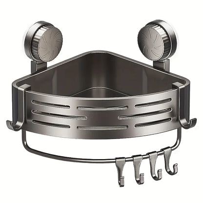 No-Drill Corner Shower Caddy with Suction Cup Mount