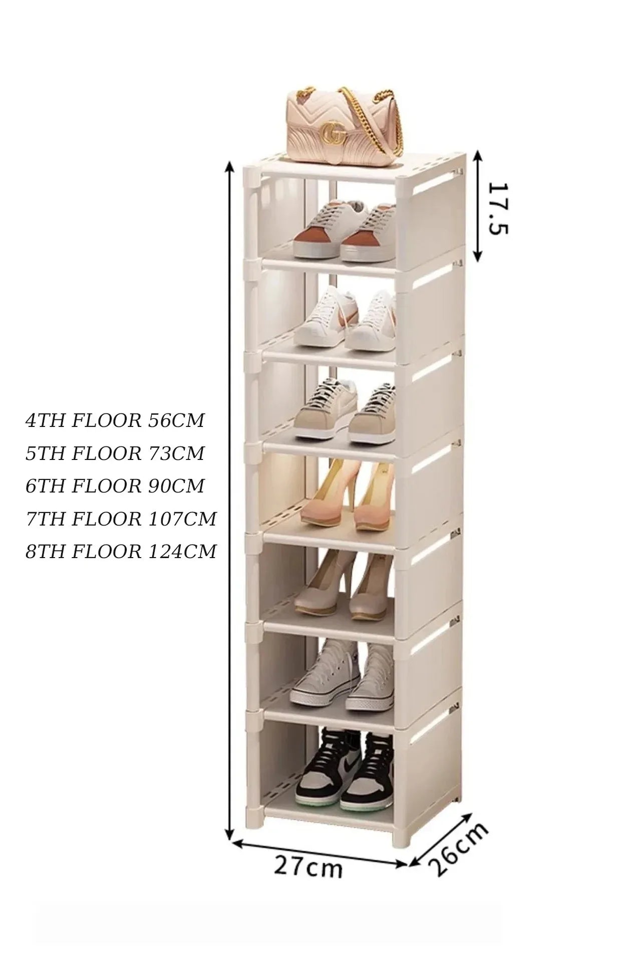 Stackable Non-Woven Shoe Rack Organizer — 4 to 7 Tiers