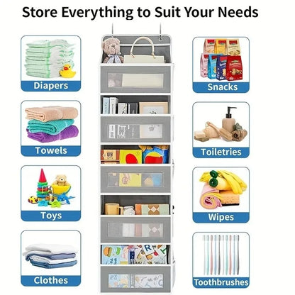 Over-Door Hanging Storage Organizer — 5-Shelf Behind Door Rack for Pantry and Closet