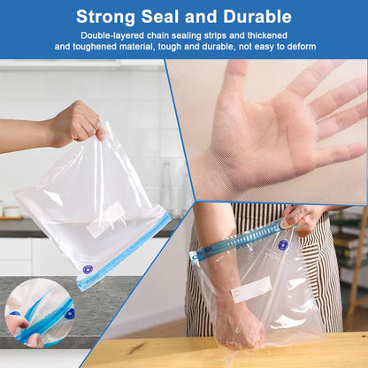Reusable Vacuum Seal Food Storage Bags — 10-Pack BPA-Free Airtight Bags with Air Valve