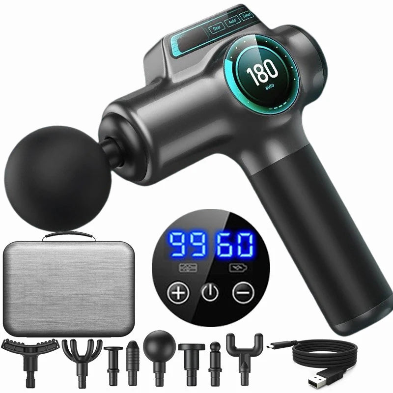Professional Percussion Muscle Massage Gun — Deep Tissue Massager for Back, Neck and Body Recovery