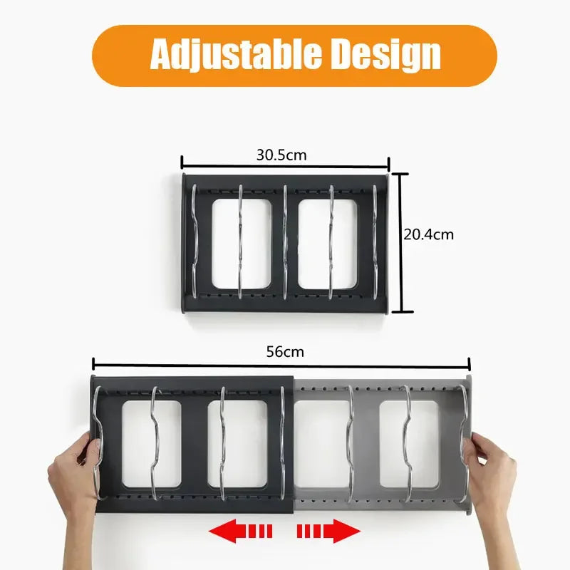 Expandable Cabinet Rack for Pot Lids, Pans and Cutting Boards