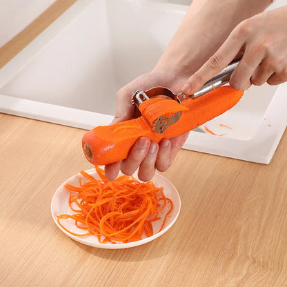 Julienne Peeler and Vegetable Grater — Stainless Steel Slicer for Potato, Carrot and Zucchini