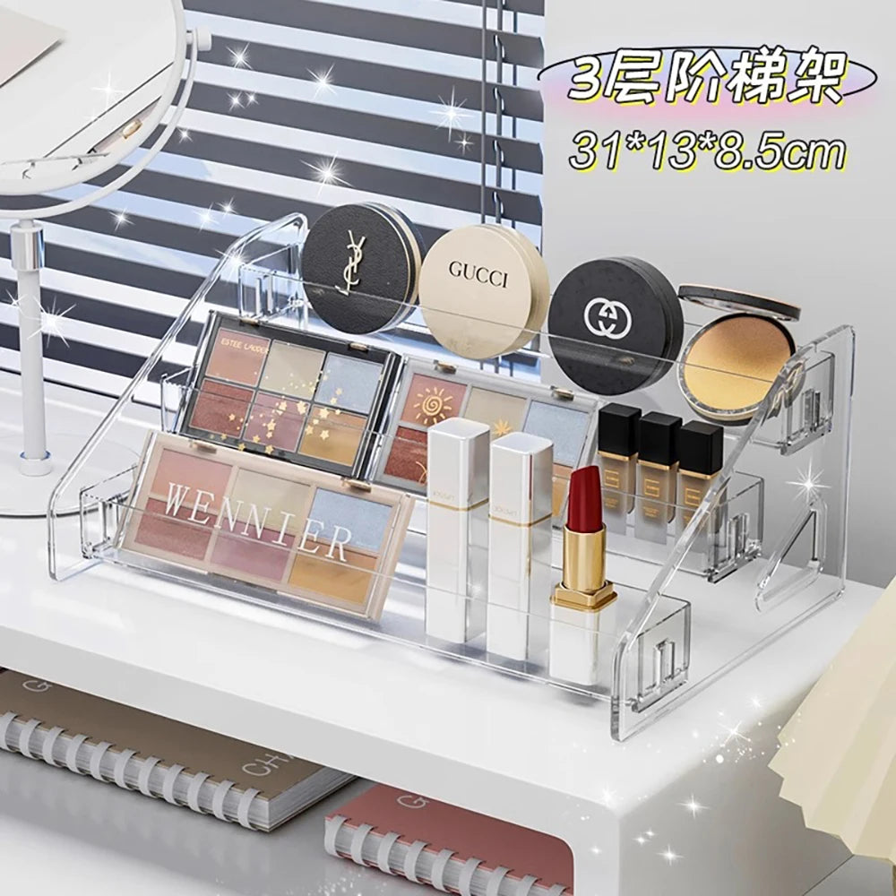 Clear Acrylic Makeup Organizer with Lid — Countertop Cosmetic Storage Box