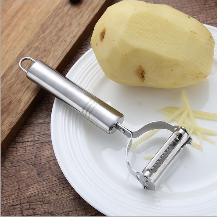 Julienne Peeler and Vegetable Grater — Stainless Steel Slicer for Potato, Carrot and Zucchini