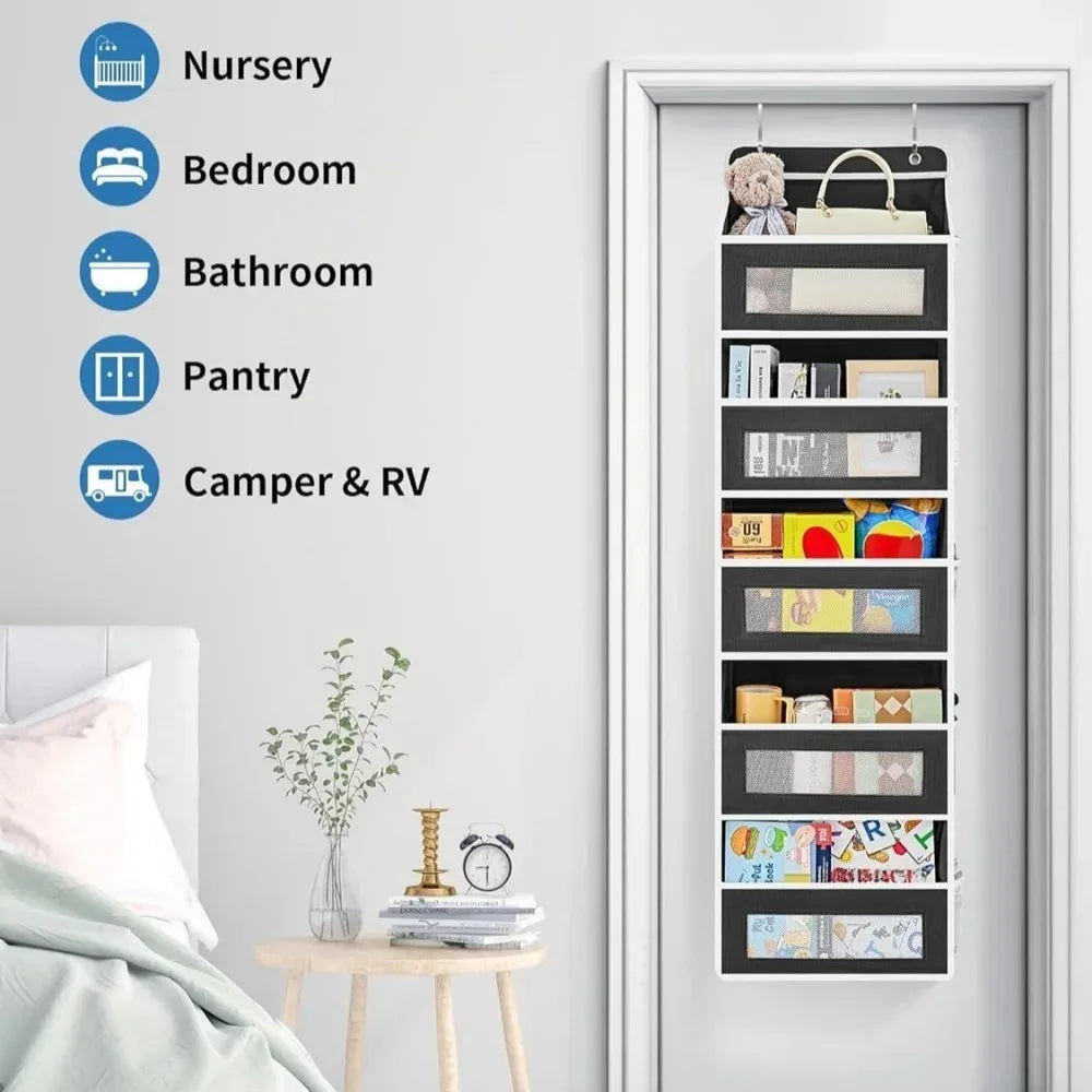 Over-Door Hanging Storage Organizer — 5-Shelf Behind Door Rack for Pantry and Closet