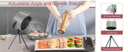 Portable Desktop Range Hood — USB Powered Mini Kitchen Exhaust Fan with 3 Speed Settings and Carbon Filter