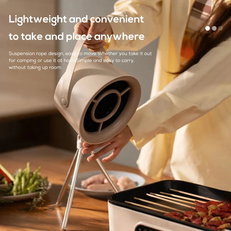 Portable Desktop Range Hood — USB Powered Mini Kitchen Exhaust Fan with 3 Speed Settings and Carbon Filter