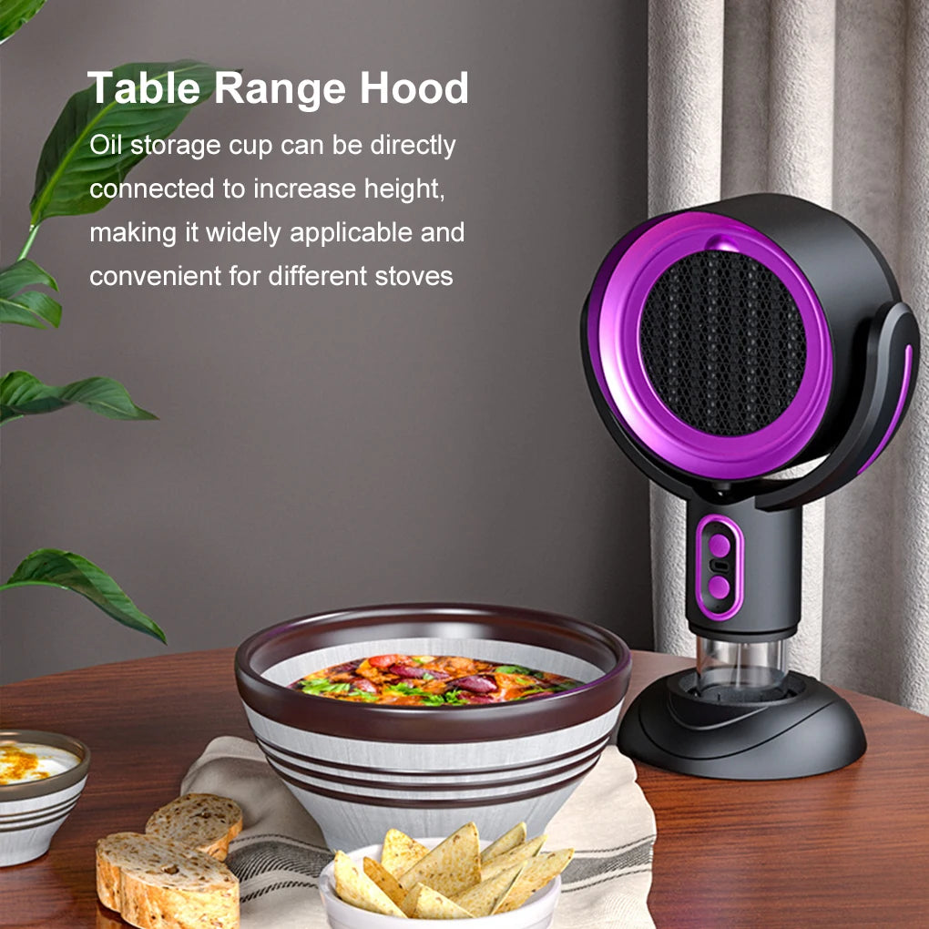 Portable Desktop Range Hood — USB Rechargeable Kitchen Exhaust Fan for Apartments, Dorms and RVs