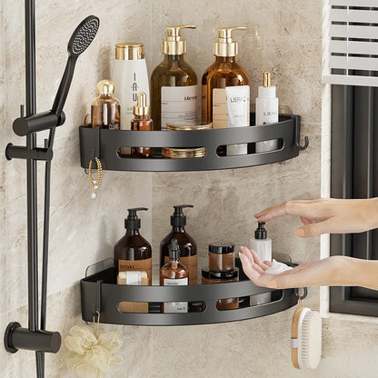 No-Drill Adhesive Shower Shelf — Waterproof Wall-Mounted Bathroom Storage Rack