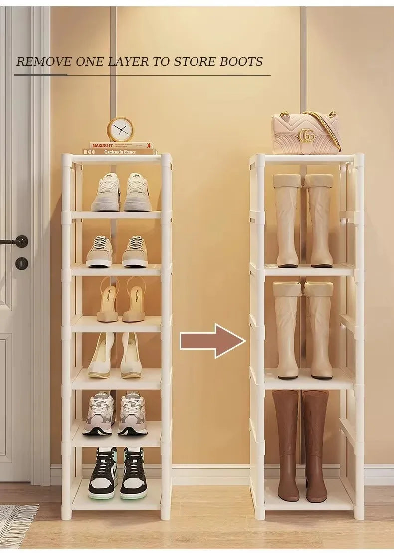 Stackable Non-Woven Shoe Rack Organizer — 4 to 7 Tiers